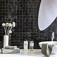 RO'MA NATURE - Carrelage Zellige Marocain Noir Intense 5x5 cm  (vendu par plaque de 30x30 cm soit 0,09 m²) - vignette