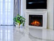PURLINE - Cheminée électrique 2kW en verre trempé plat avec télécommande et flamme réglable - vignette