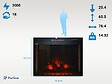PURLINE - Cheminée électrique 2kW en verre trempé plat avec télécommande et flamme réglable - vignette