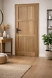 GD MENUISERIES - Bloc Porte bois Frake 3 Panneaux H204 x L83 cm Côte Tableau P.Droit, Poignee - vignette