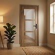 GD MENUISERIES - Bloc Porte bois Frake Vitrage transparent H204 x L73 cm Côte Tableau P.Droit, Poignee - vignette