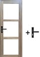 GD MENUISERIES - Bloc Porte bois Frake Vitrage transparent H204 x L73 cm Côte Tableau P.Droit, Poignee - vignette