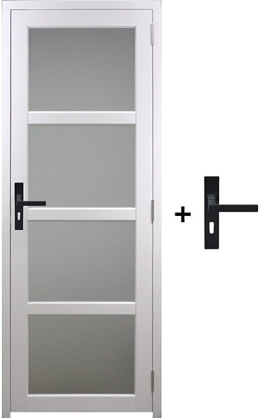 GD MENUISERIES - Bloc Porte Tana Vitrée Blanc H204 x L83 cm Côte Tableau P.Gauche, Poignee - large
