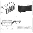 AICA SANITAIRE - Meuble de salle de bain suspendu 120 cm, 4 tiroirs, avec vasque blanche,MDF anthracite brillant - vignette