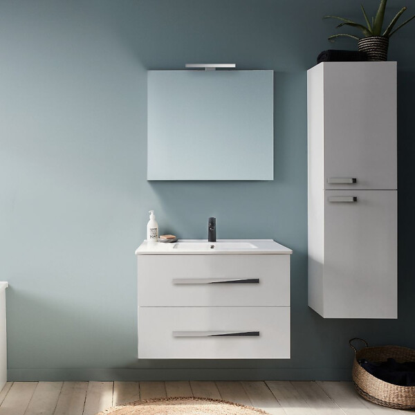 JACOB DELAFON - Pack meuble vasque 80 cm Ola up blanc + colonne - large