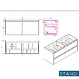 STANO - Meuble salle de bain design double vasque FORTINA largeur 120 cm chêne clair - vignette