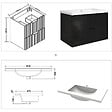 AICA SANITAIRE - Meuble de salle de bain suspendu 80 cm, 2 tiroirs, avec vasque,MDF noir brillant - vignette