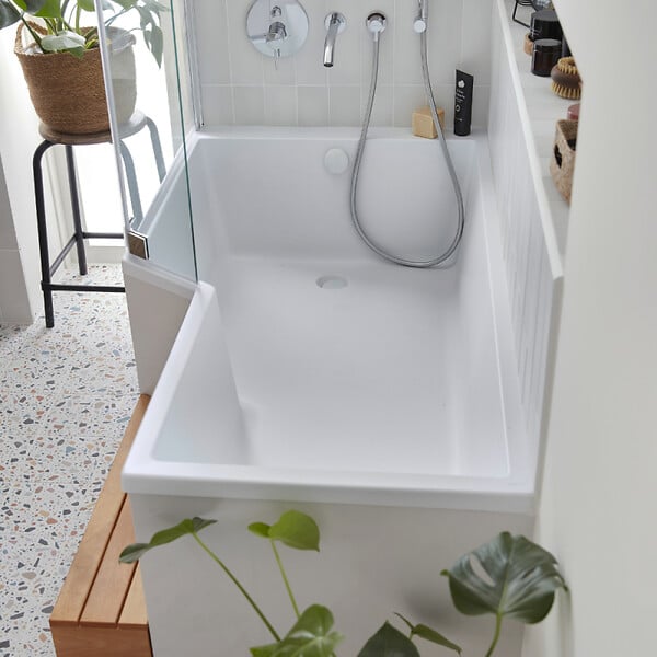 JACOB DELAFON - Baignoire bain douche Neo + pare bain + étagère 160 x 90, version gauche - large
