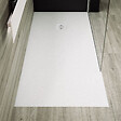 STANO - Receveur de douche 70 x 100 cm extra plat PURE en résine surface ardoisée blanc Grille blanche - vignette