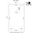 PLANETE BAIN - Receveur de douche extra plat à poser 80x140 couleur taupe - vignette