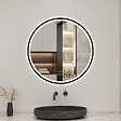 AICA SANITAIRE - Miroir Salle de Bain rond LED 90x90 cm - Anti-Buée, Bluetooth, Horloge, Installation Murale Facile - vignette