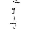 AICA SANITAIRE - Colonne de douche thermostatique noir-Chrome-Laiton&Inox - vignette