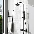 AICA SANITAIRE - Colonne de douche thermostatique noir-Chrome-Laiton&Inox - vignette