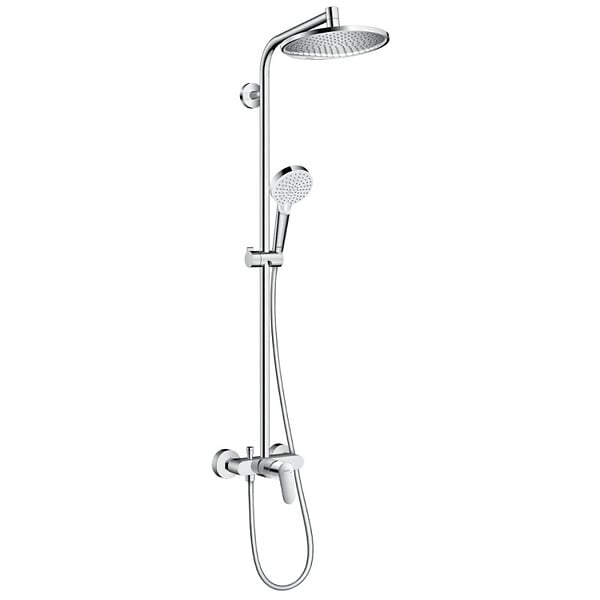 HANSGROHE - Hansgrohe Set de douche Showerpipe Crometta S 240 1jet, mitigeur mécanique (27269000) - large