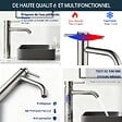 AICA SANITAIRE - Robinet de Salle de Bain Haut en Acier Inoxydable 304 Robinet Lavabo 195mm de Hauteur Mitigeur Monocommande Finition Brossée - vignette