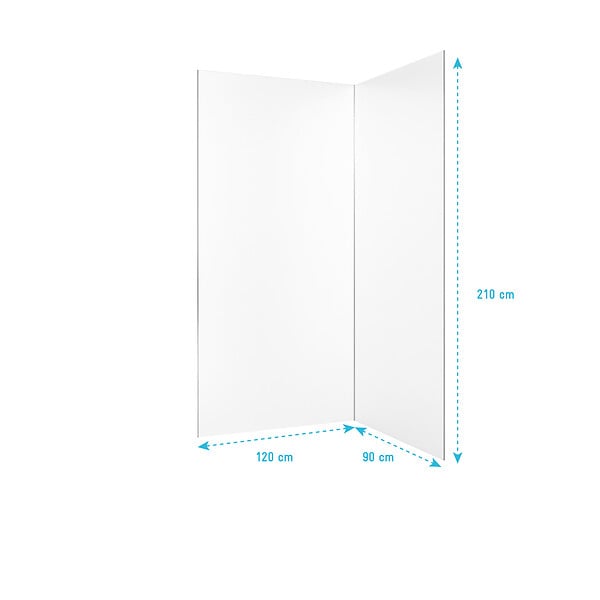 AURLANE - Lot de 2 Panneaux Muraux Aluminium Blanc 90+120 x 210 cm avec Profilés Chrome - WALL'IT - large