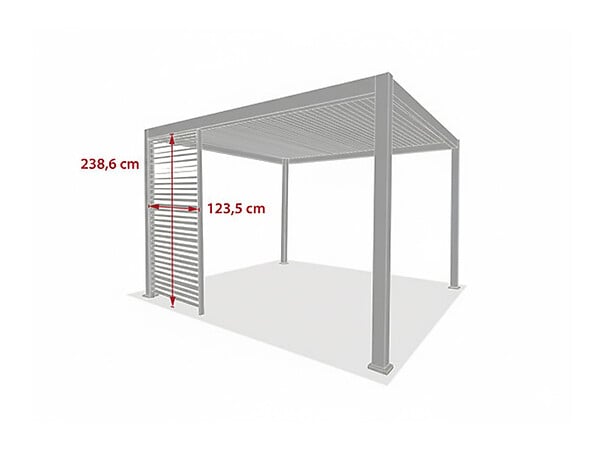 HESPERIDE - Persienne pour pergola bioclimatique "Evora" - 1/3 côté - 1,2 x 2,3 m Graphite - large