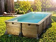 UBBINK - Kit piscine bois Ubbink Azura 5,05 x 3,50 x 1,26 m - Liner beige + Kit margelles - vignette