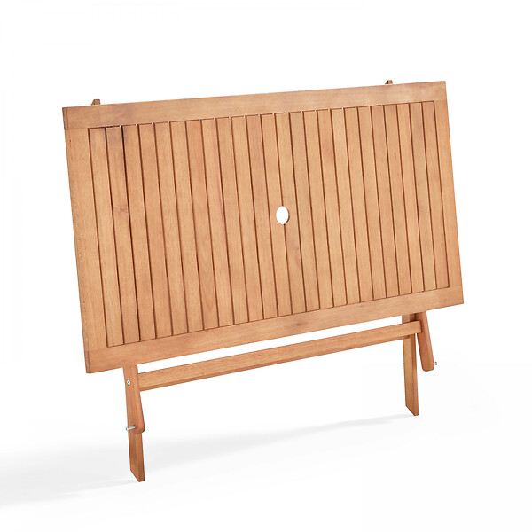 OVIALA - Table de terrasse pliante en bois d'eucalyptus - Sete - large