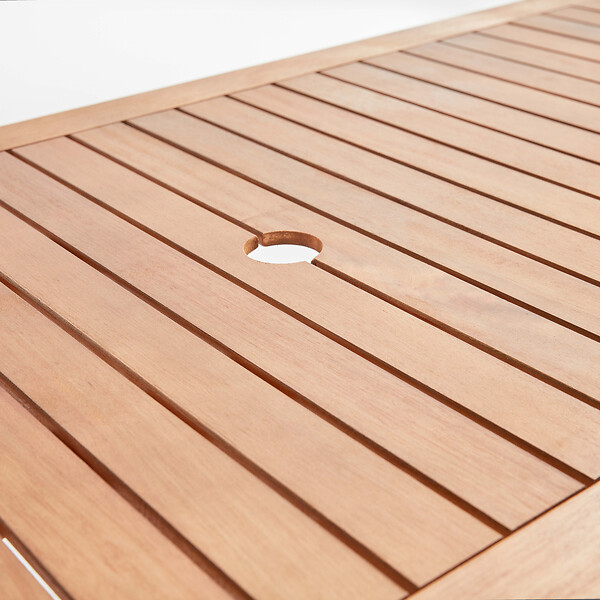 OVIALA - Table de terrasse pliante en bois d'eucalyptus - Sete - large