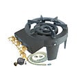 MEVA - Rechaud gaz Traiteur Fonte véritable 9.8 kw 4 pieds 3 robinets + Tuyau gaz et détendeur - vignette