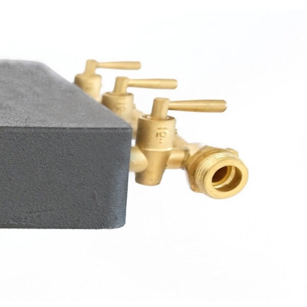 MEVA - Rechaud gaz Traiteur Fonte véritable 9.8 kw 4 pieds 3 robinets + Tuyau gaz et détendeur - large
