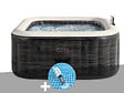 INTEX - Kit spa gonflable Intex PureSpa Ardoise carré Bulles 6 places + Aspirateur - vignette