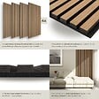 TECTAKE - ensemble 4 panneaux acoustiques en mdf en bois chêne marron 120x60x2 cm décor scandinave - vignette