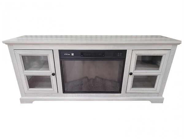 PURLINE - Buffet avec cheminée électrique couleur gris 2000W - large