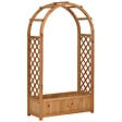 OUTSUNNY - Jardinière avec treillis et arche - bac à fleurs - jardinière sur pied - dim. 83L x 36l x 152H cm - bois sapin pré-huilé - vignette