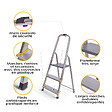 HOSTRÃ–M - Escabeau 3 marches DURA pliable, marchepied léger en aluminium, hauteur plateforme 54cm, pieds antidérapants, charge 150kg, garantie 5 ans Hoström - vignette