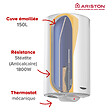 ARISTON - Chauffe-eau electrique vertical ARISTON Sagéo 150 l - Ø 560 mm - vignette