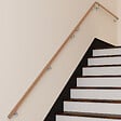 AICA SANITAIRE - Main courante inox 304 pour intérieur et extérieur -couleur marron Design bois naturel- en 180cm- Fixation murale incluse - vignette