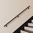 AICA SANITAIRE - Main courante inox 304 pour intérieur et extérieur -couleur noir- en 200cm-Fixation murale incluse - vignette