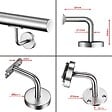 AICA SANITAIRE - Main courante inox 304 pour intérieur et extérieur - couleur argent- en 180cm- Fixation murale incluse - vignette