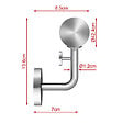 AICA SANITAIRE - Main courante inox 304 pour intérieur et extérieur - couleur argent- en 180cm- Fixation murale incluse - vignette