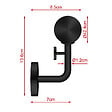 AICA SANITAIRE - Main courante inox 304 pour intérieur et extérieur -couleur noir- en 180cm- Fixation murale incluse - vignette
