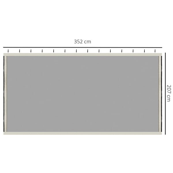 OUTSUNNY - Moustiquaires pour tonnelle barnum pavillon de jardin 3 x 4 m - lot de 4 moustiquaires zippées + crochets d'attaches - polyester nylon - large