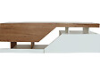 HABITAT ET JARDIN - Meuble TV "Ceelias" - 160 x 46 x 35 cm - Blanc/Marron Foncé - vignette