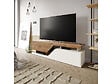 HABITAT ET JARDIN - Meuble TV "Ceelias" - 160 x 46 x 35 cm - Blanc/Marron Foncé - vignette