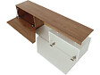 HABITAT ET JARDIN - Meuble TV "Ceelias" - 160 x 46 x 35 cm - Blanc/Marron Foncé - vignette