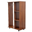 HOMCOM - Armoire penderie armoire de rangement mobile panneaux de particules coloris chêne moyen - vignette