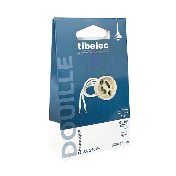 TIBELEC - Douille halogène et LED GU10 ou GZ10 - large