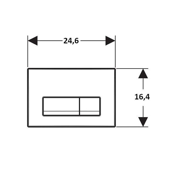 GEBERIT - Geberit Delta 50 Plaque de commande double touche, Noir mat (115.119.14.1) - large