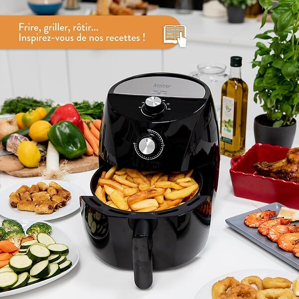 KITCHEN MOVE - Friteuse électrique sans Huile TORNADO Noir Polypropylène 3.5L 1400W - large