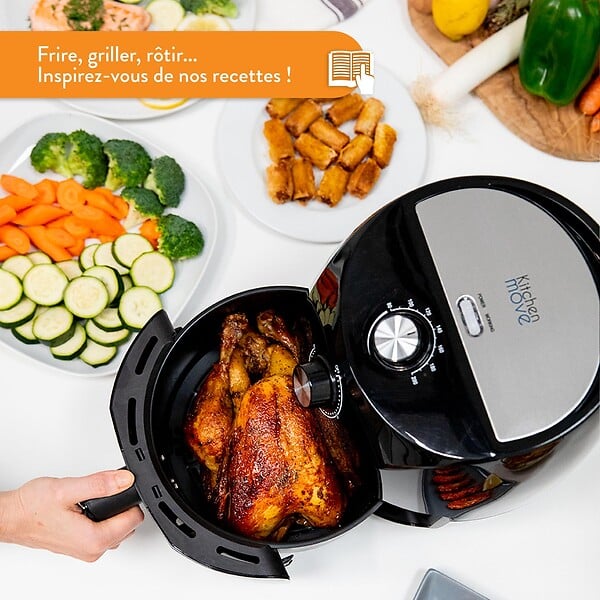 KITCHEN MOVE - Friteuse électrique sans Huile TORNADO Noir Polypropylène 3.5L 1400W - large