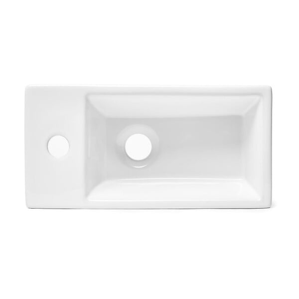 SWISS AQUA TECHNOLOGIES - Swiss Aqua Technologies Brevis Lave-mains suspendu avec trou pour robinetterie à droite, 40,5x20,5x10,5cm (SATBRE4020SR) - large