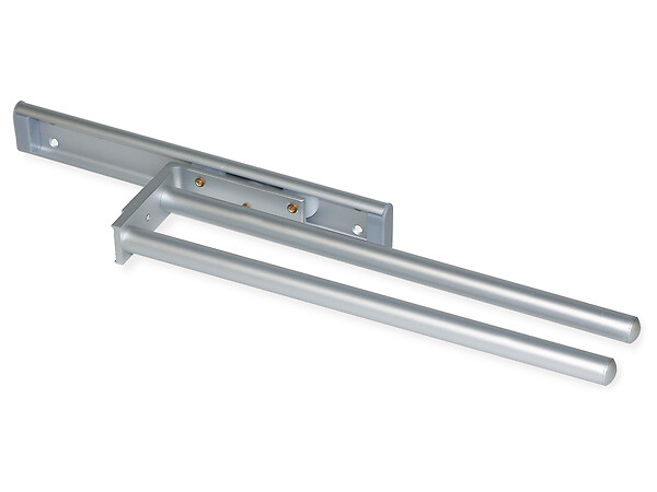 EMUCA - Porte-serviettes extensible, 2 bras, Aluminium, Anodisé mat - large