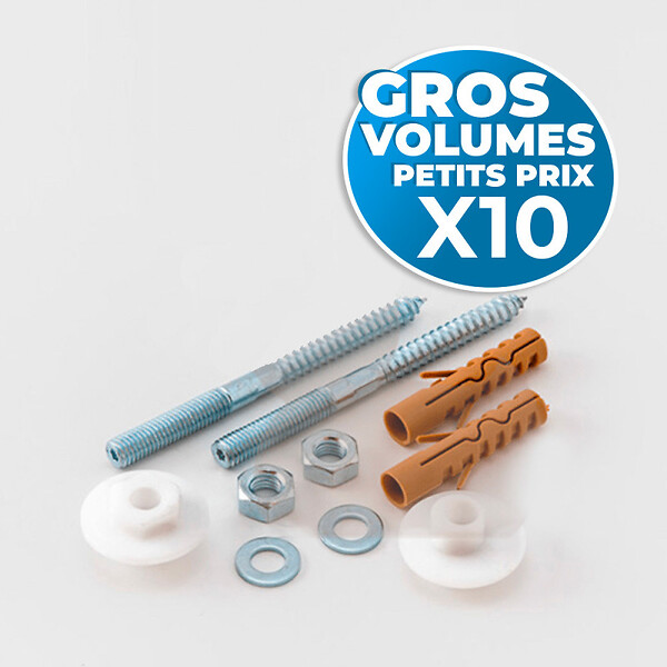 MUNGO - Mungo lot de 10 Kits de montage pour lavabo, M10x120mm H12 (SADAUM-GVP10) - large