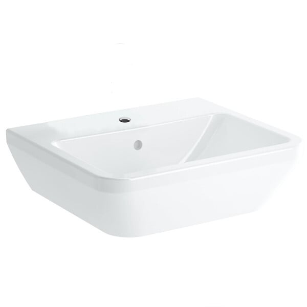 VITRA - Vitra  Integra Lavabo suspendu 50x43 cm avec trou pour robinetterie au milieu, Blanc (7048-003-0001) - large